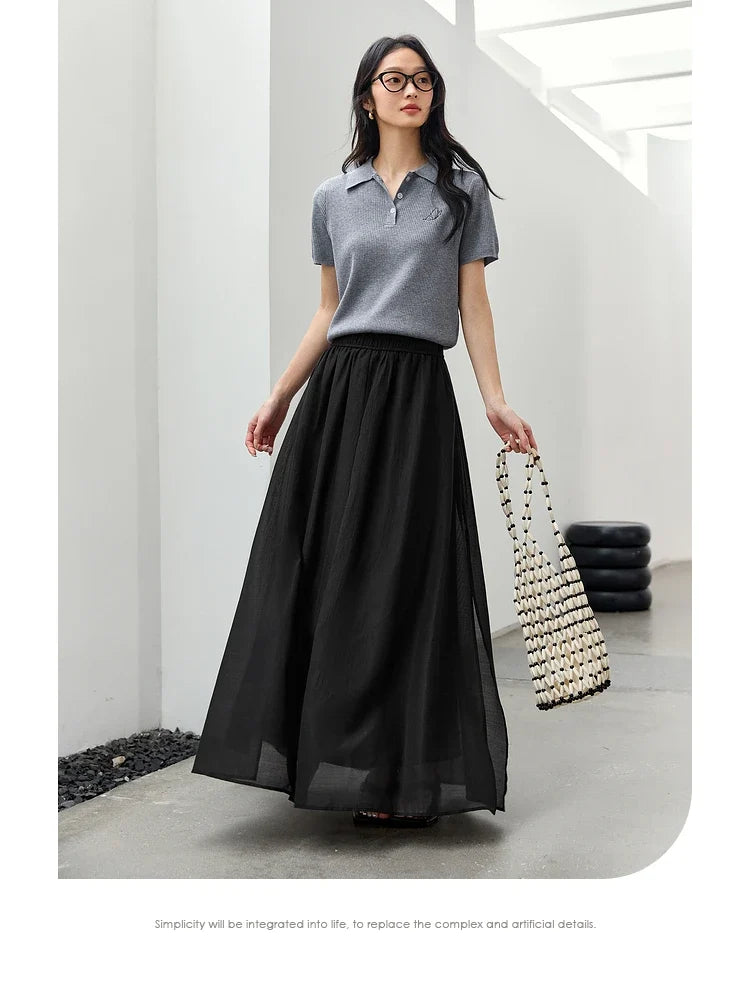 Full A-Line Midi Skirt