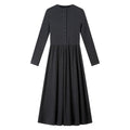 Button-Front Drop-Waist Midi Dress