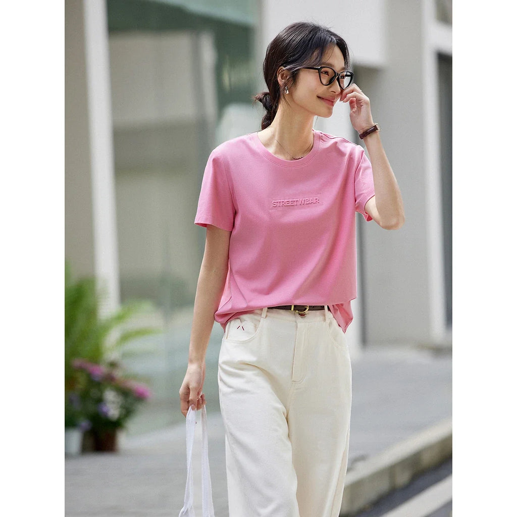 Letter-Print Crew-Neck Tee