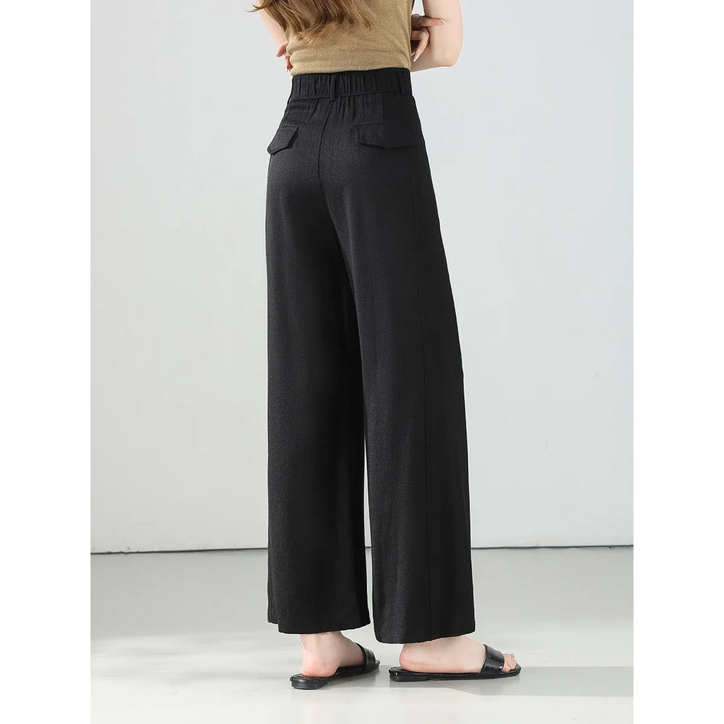 Women's Straight Wide-Leg Trousers