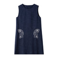 Paisley-Embroidered Sleeveless Shift Dress