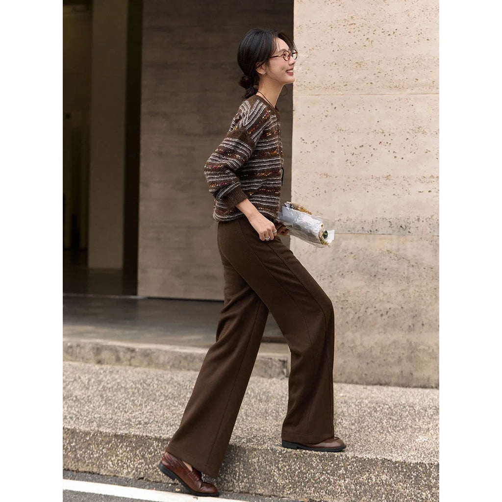 Straight Wide-Leg Trousers