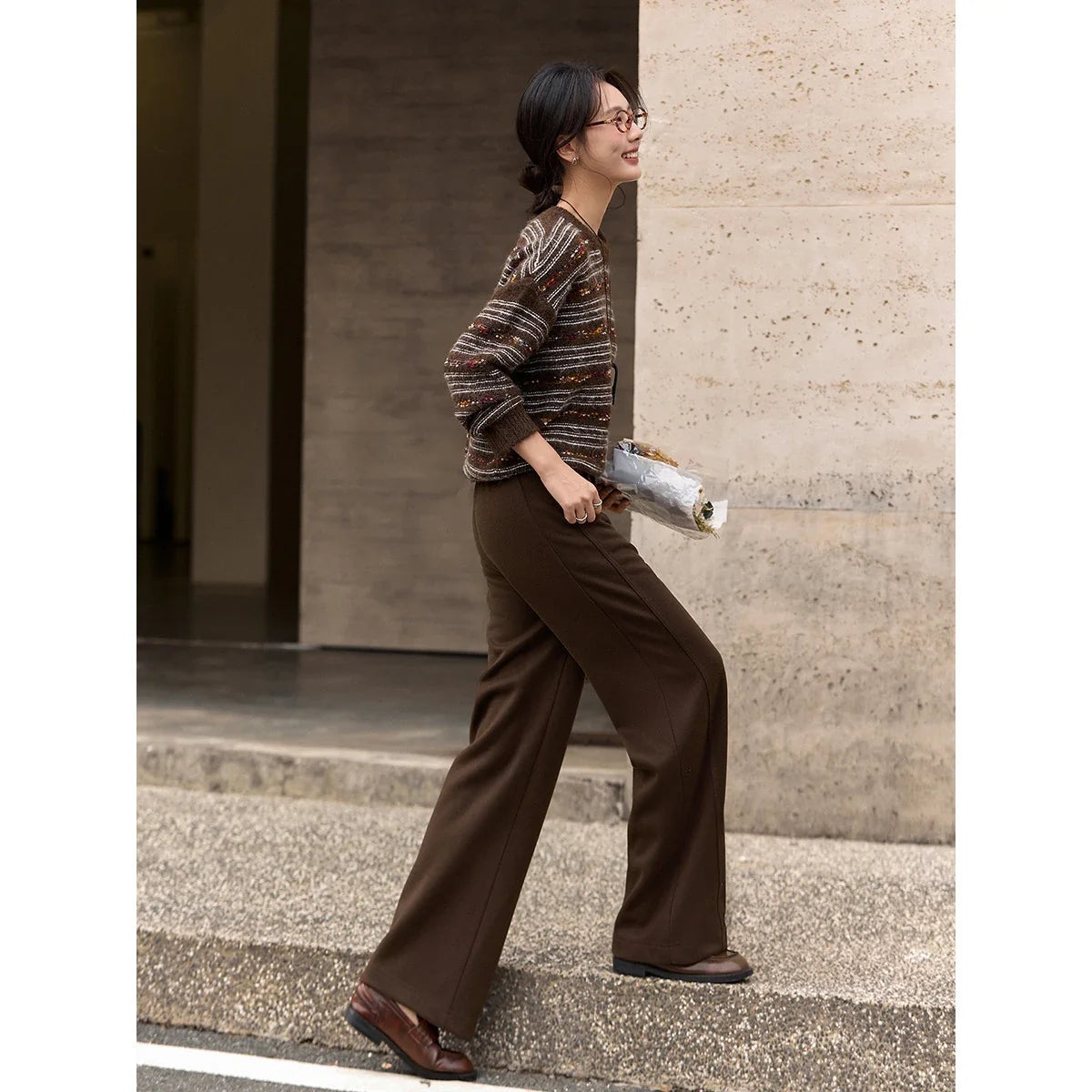 Straight Wide-Leg Trousers