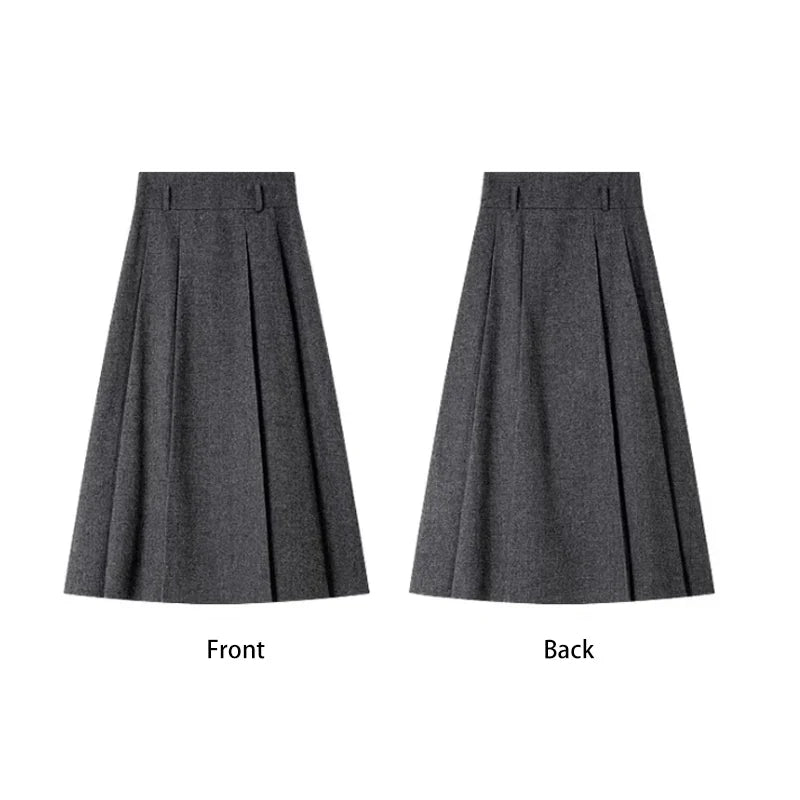 Box-Pleat Midi Skirt