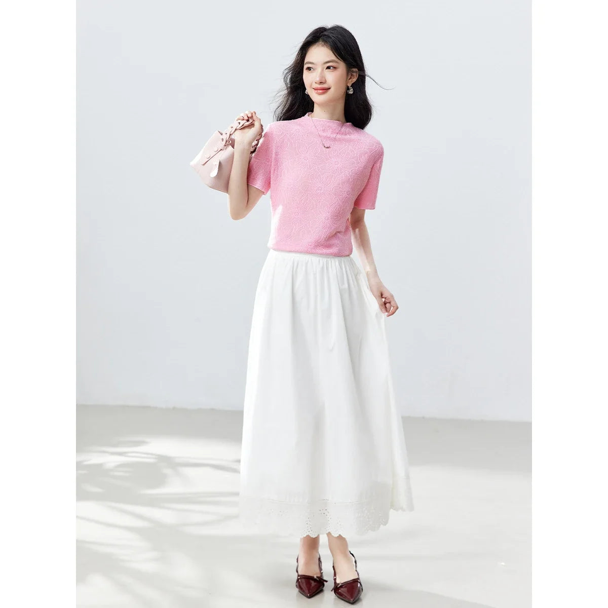 Floral Jacquard Short-Sleeve Tee