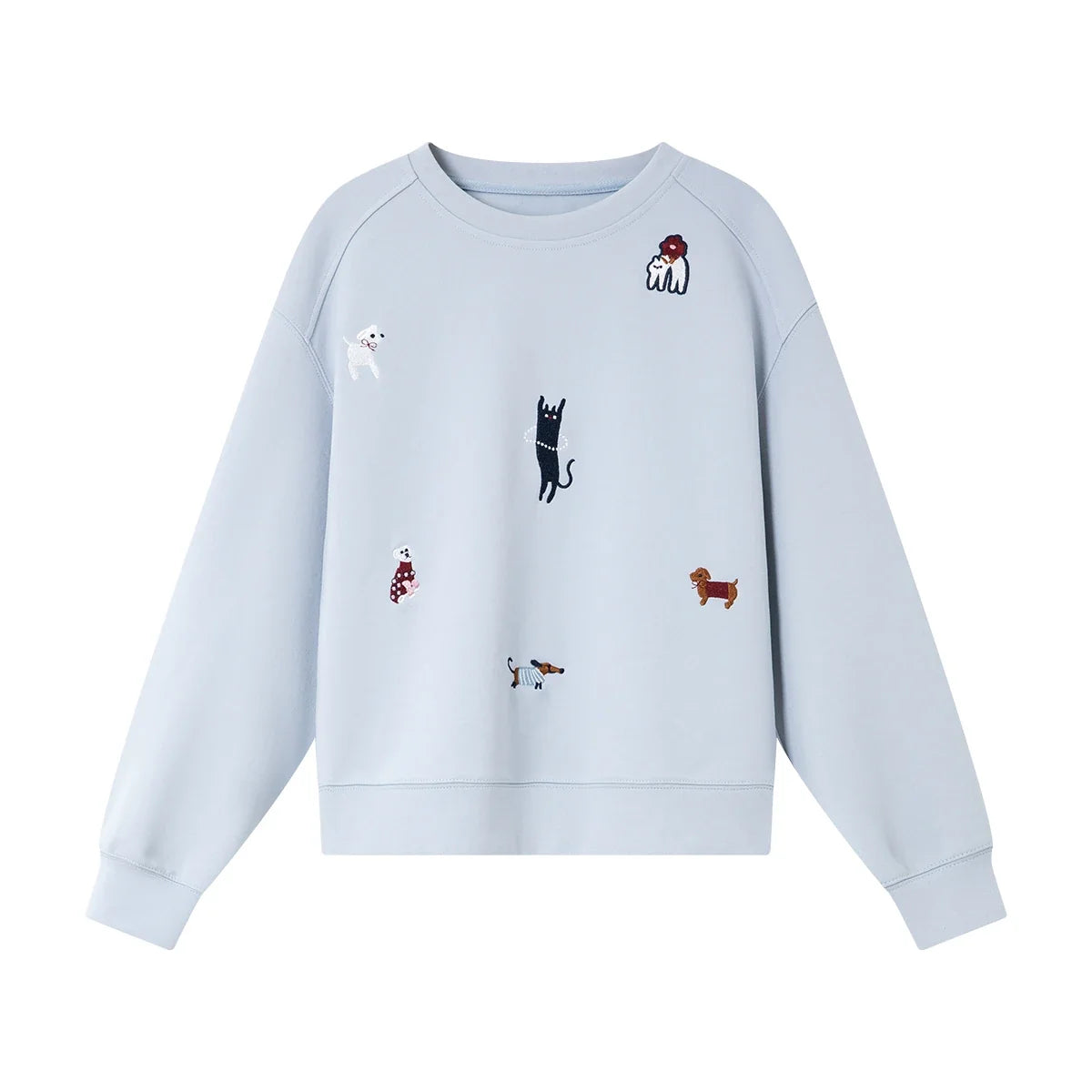 Embroidered Animal Crew-Neck Sweatshirt