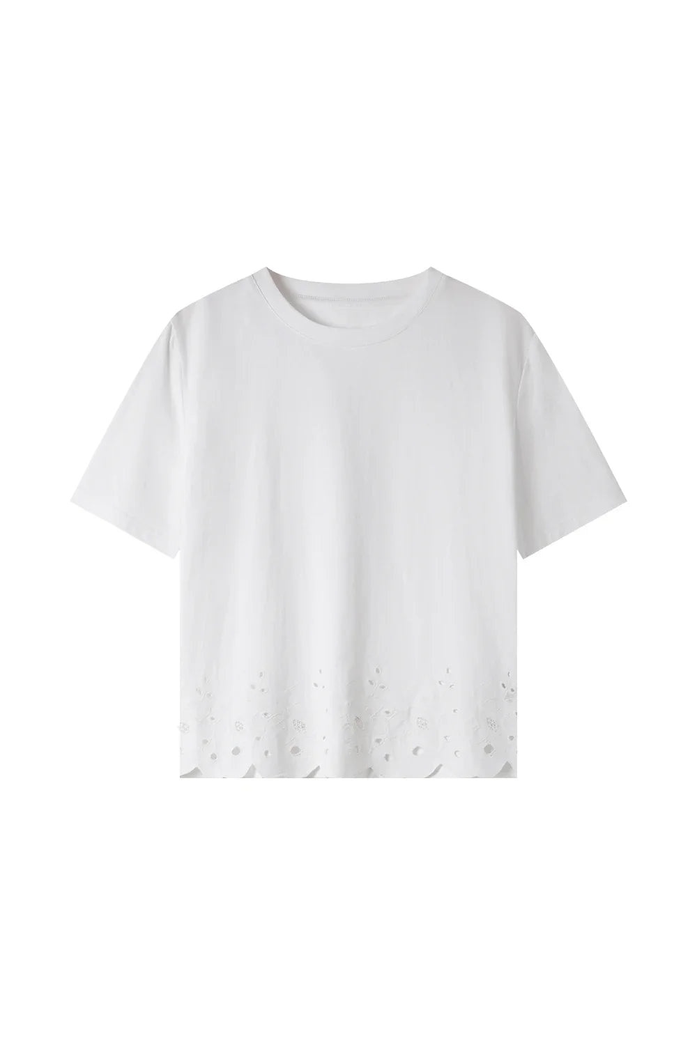 Eyelet-Hem Long-Sleeve Tee