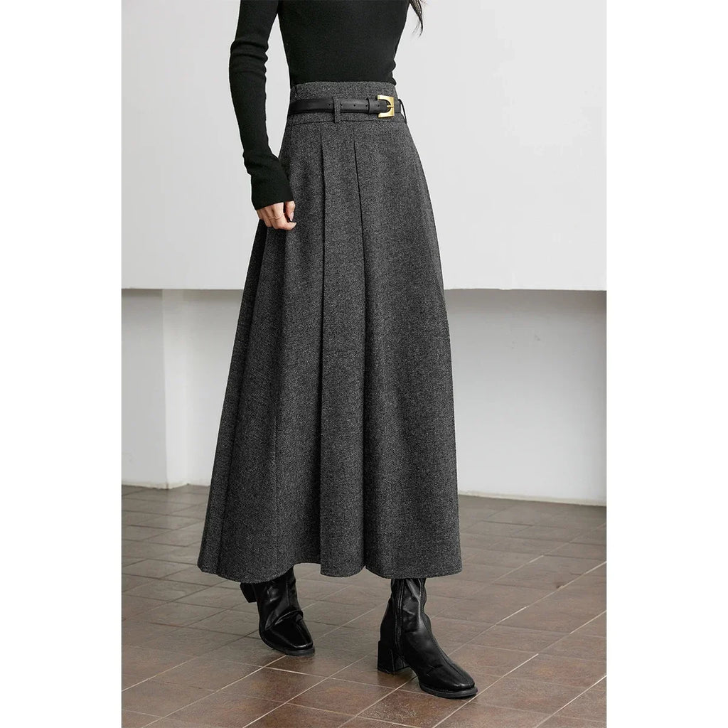 Box-Pleat Midi Skirt