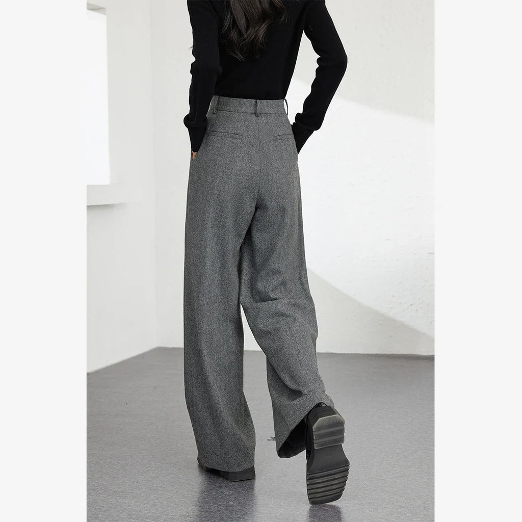 Pleat-Front Wide-Leg Trousers