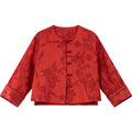 Jacquard Frog-Button Cropped Jacket