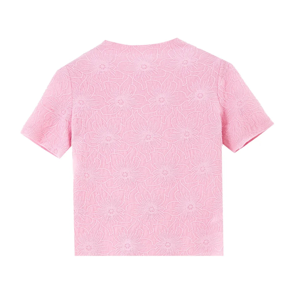 Floral Jacquard Short-Sleeve Tee