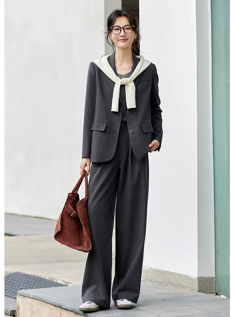 Blazer and Pleated-Trouser Set