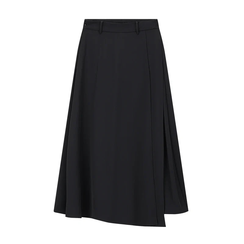 Side-Zip A-Line Midi Skirt