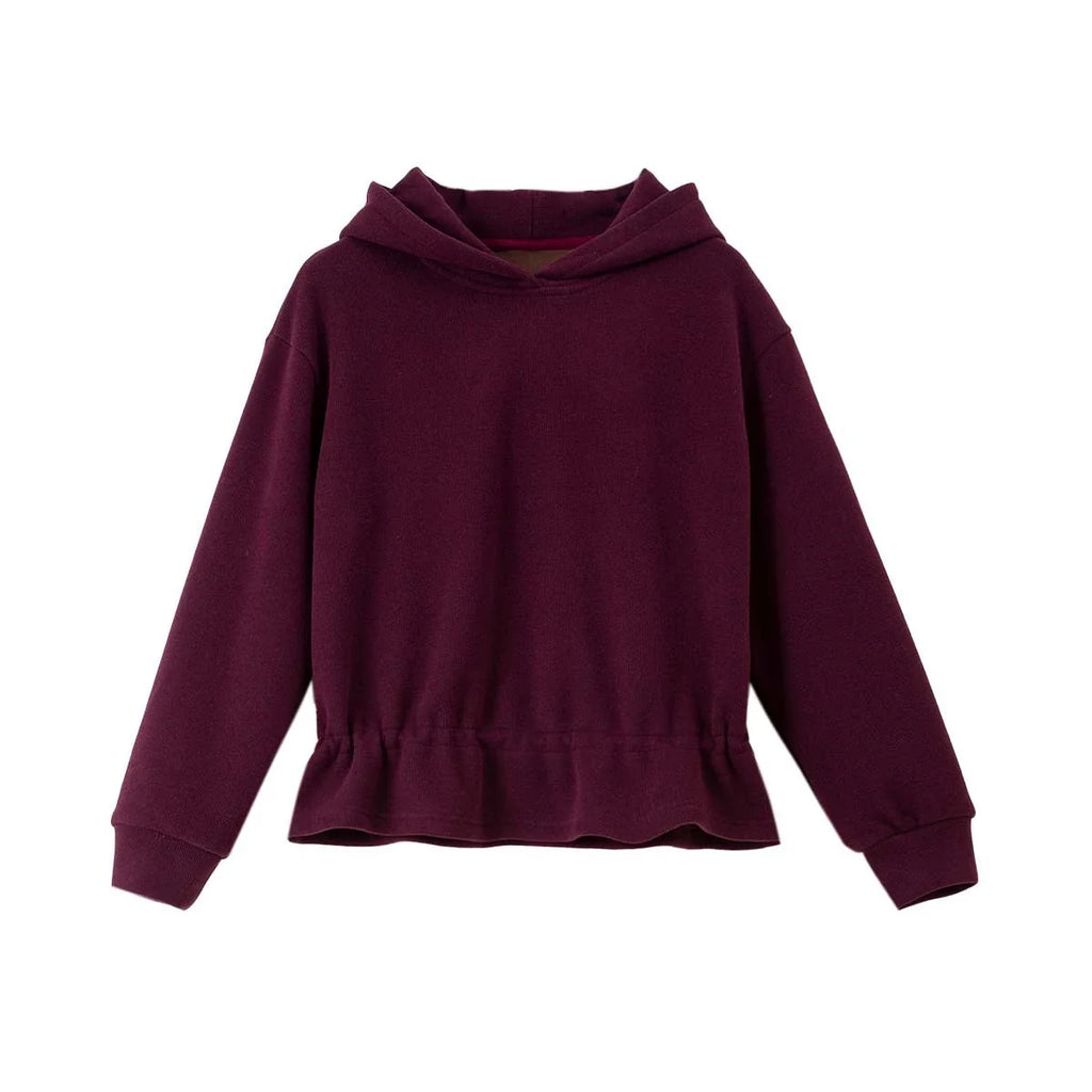 Ruffle-Hem Pullover Hoodie