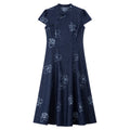 Floral Jacquard Frog-Button Midi Dress