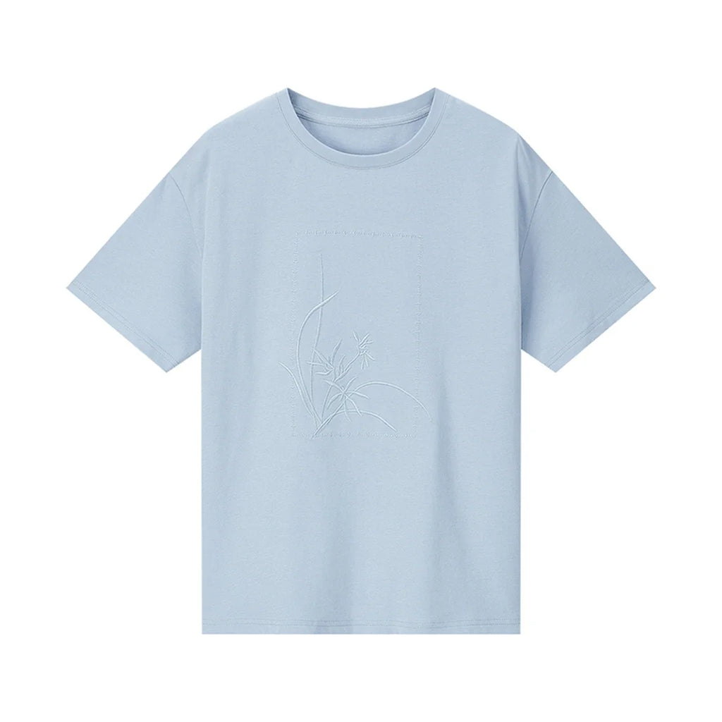 Floral Embroidered Short-Sleeve Tee