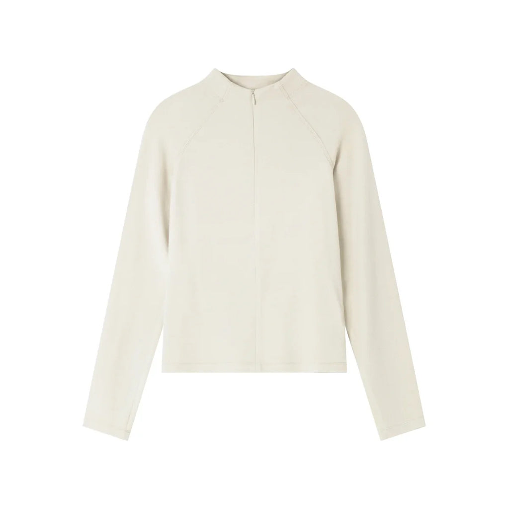 Mock-Neck Raglan-Sleeve Top