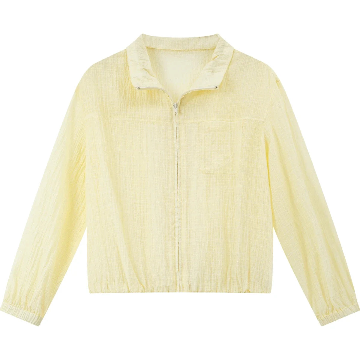 Zip-Front Lightweight Cropped Jacket