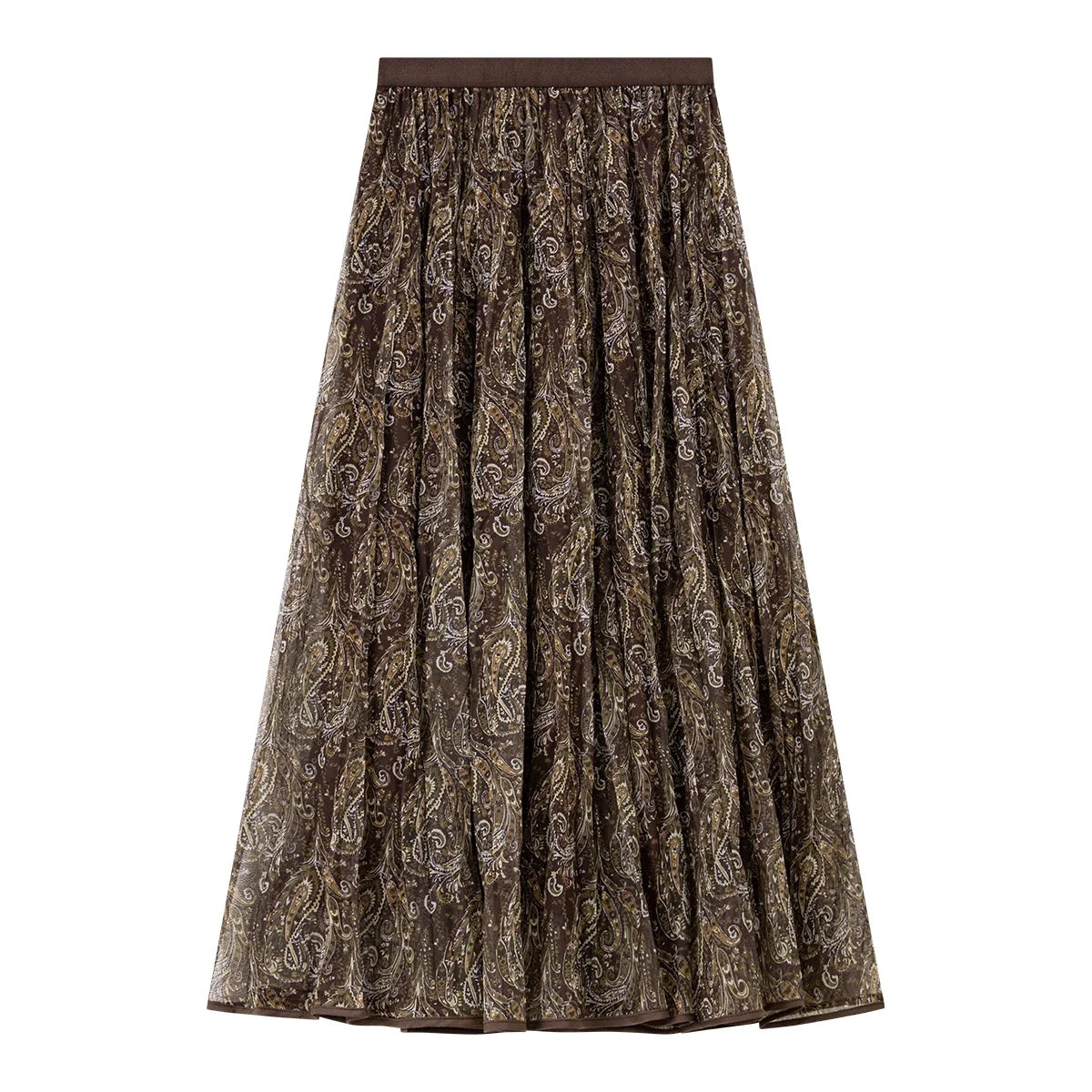Floral Print Flared Midi Skirt