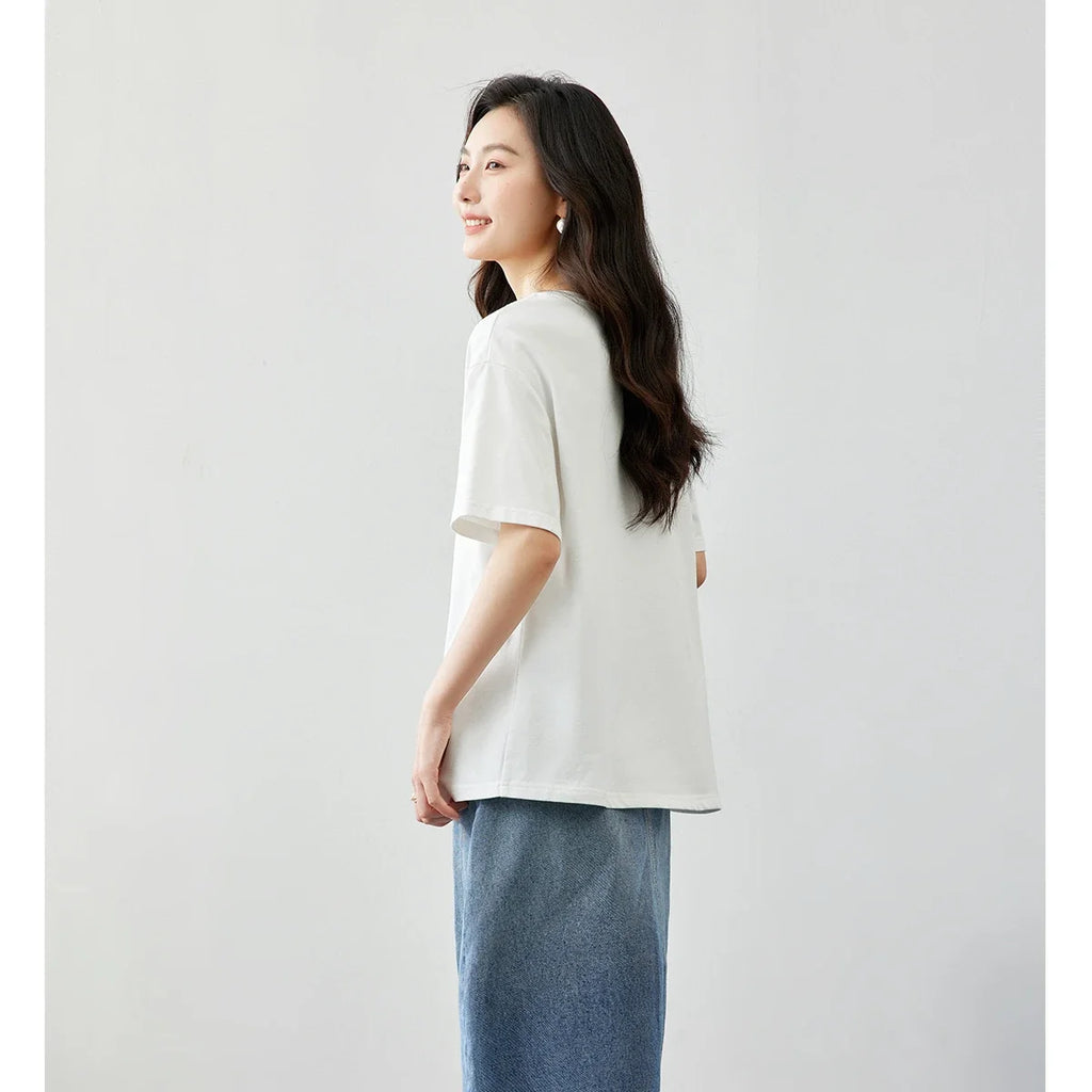 Floral Embroidered Short-Sleeve Tee