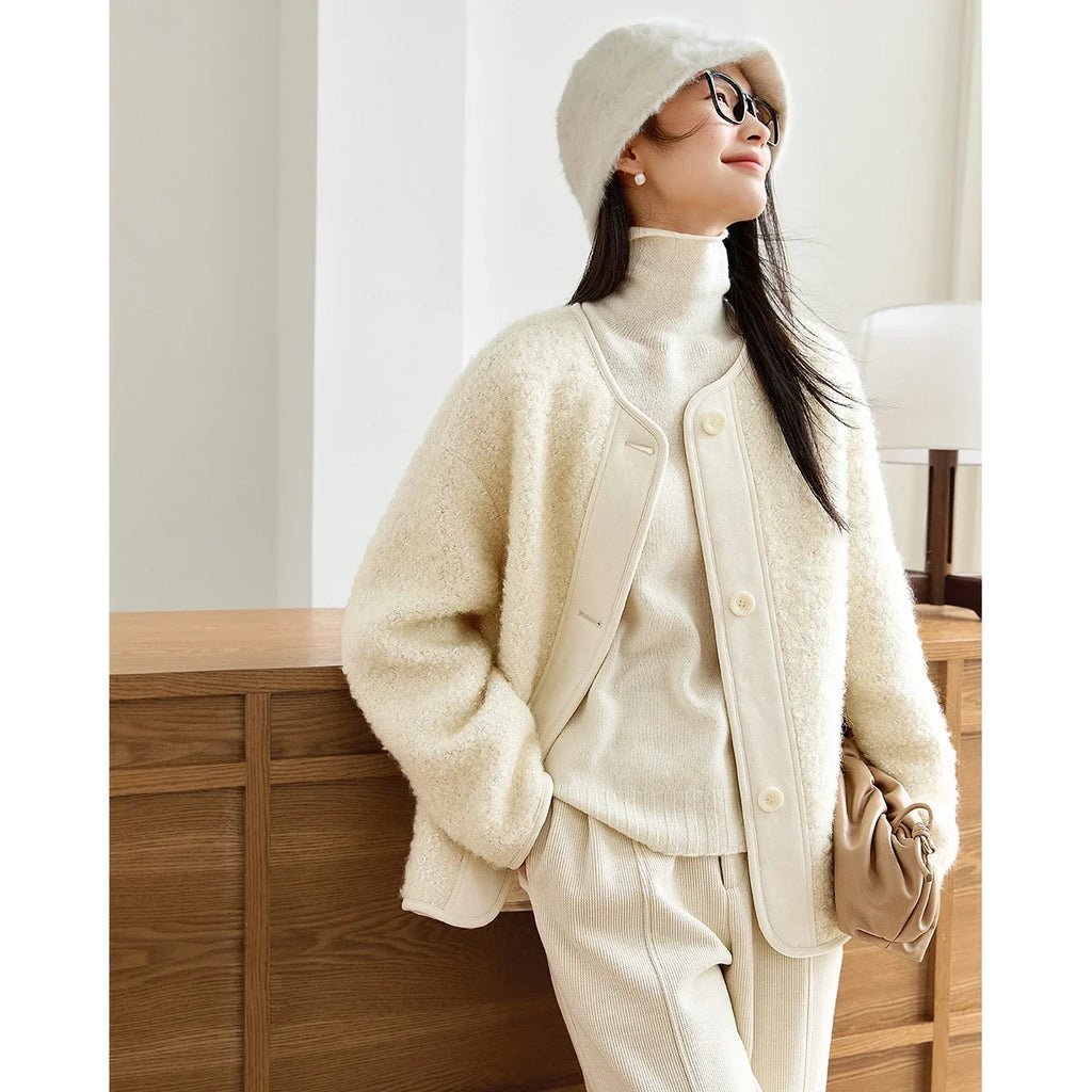 Textured Collarless Padded Jacket