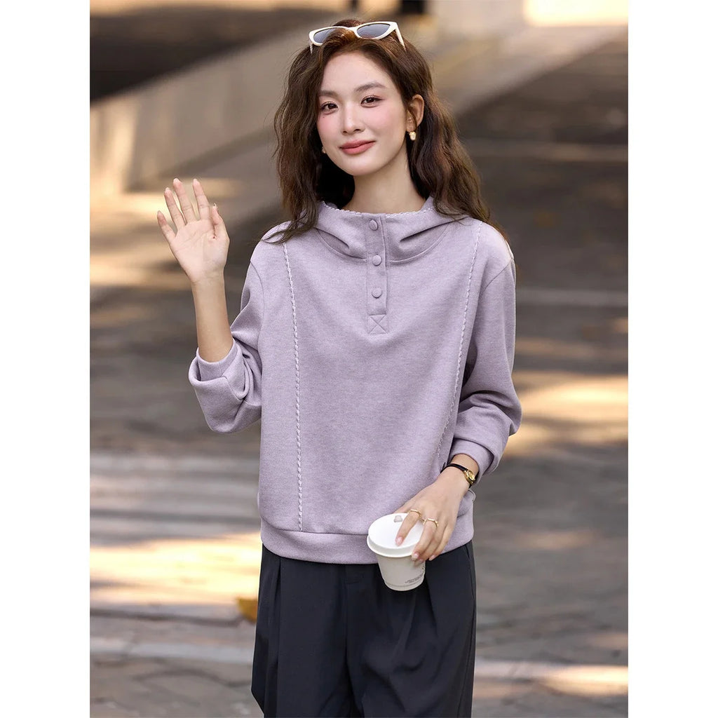 Cropped Drawstring Hoodie
