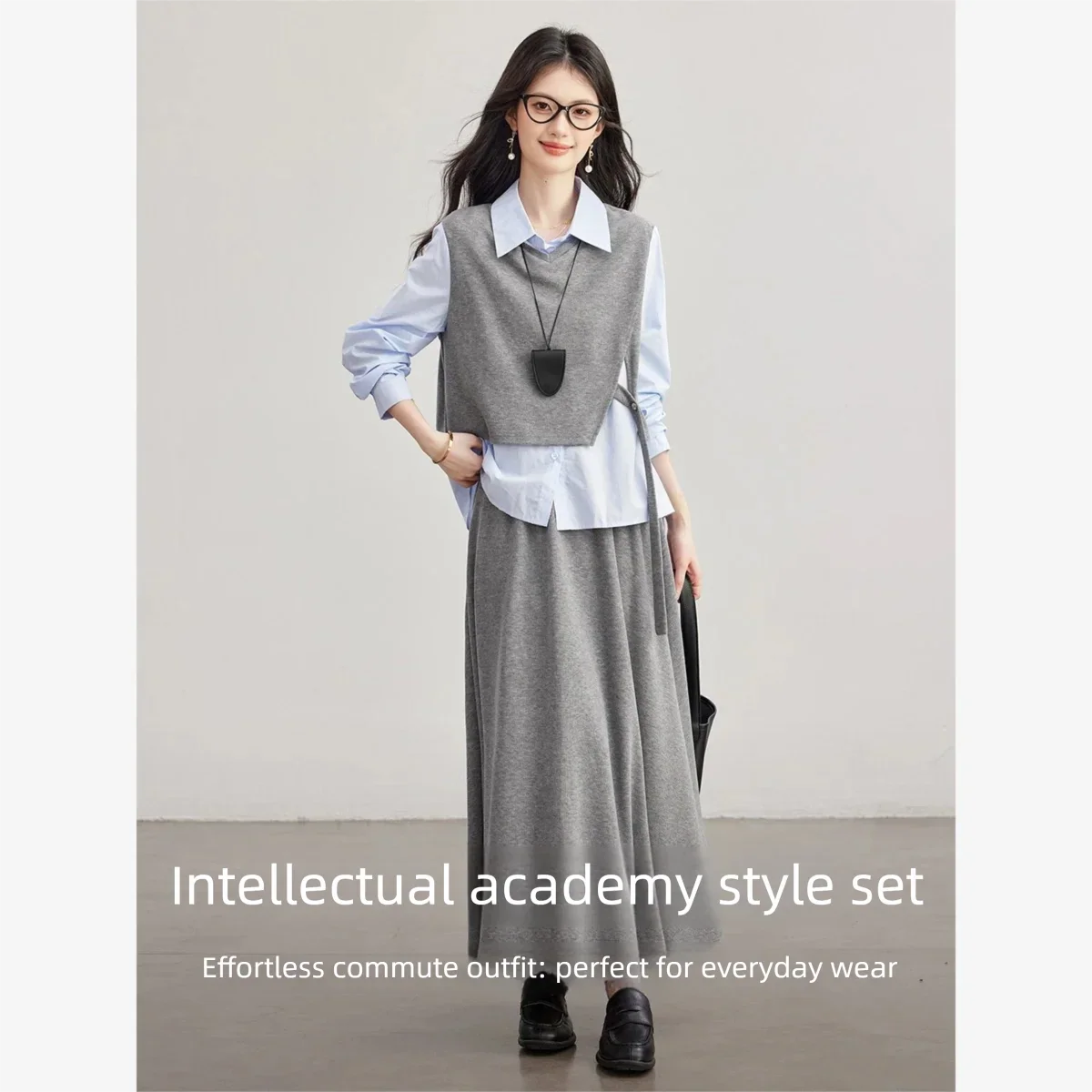 Layered Crop-Top and Pleated-Skirt Set