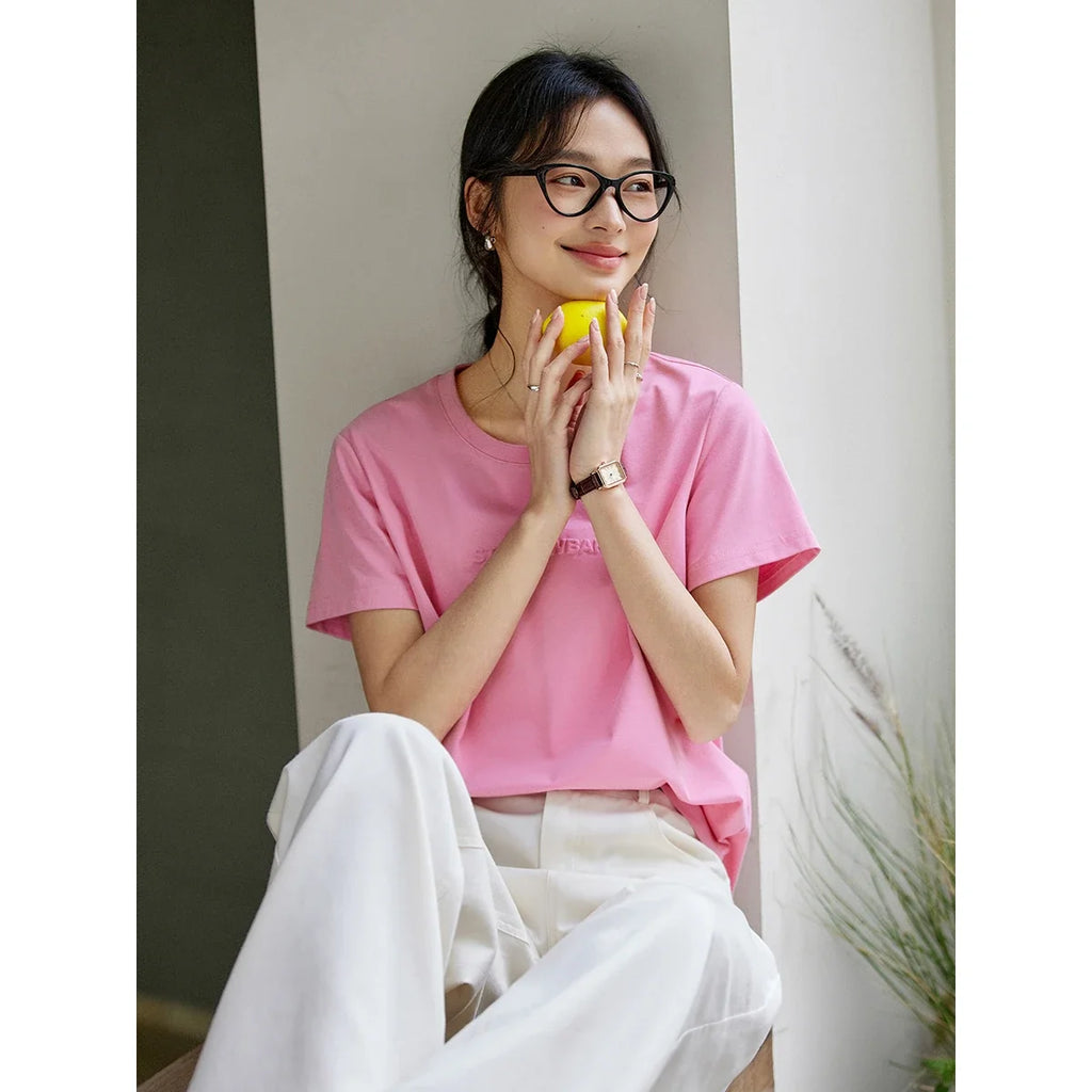 Letter-Print Crew-Neck Tee